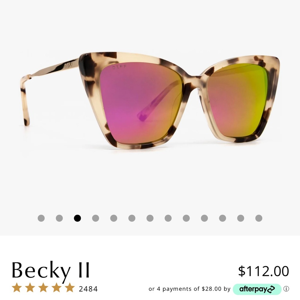 Diff Becky II sunglasses cream tortious pink